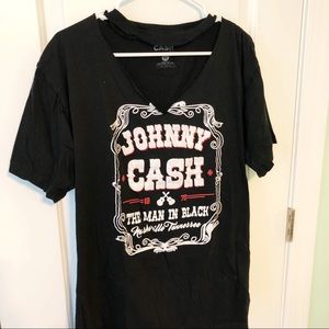 johnny cash tshirt with choker neck!